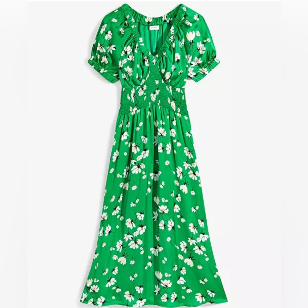 Green Floral Midi Dress